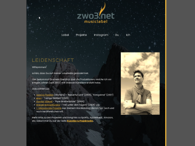 Webseite "zwo3net Musiclabel"