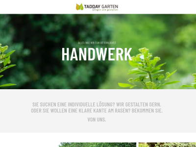Webseite "Tadday Garten"