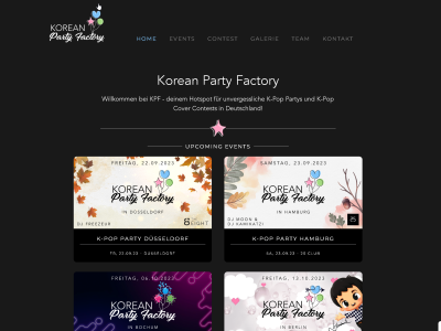 Webseite "Korean Party Factory"